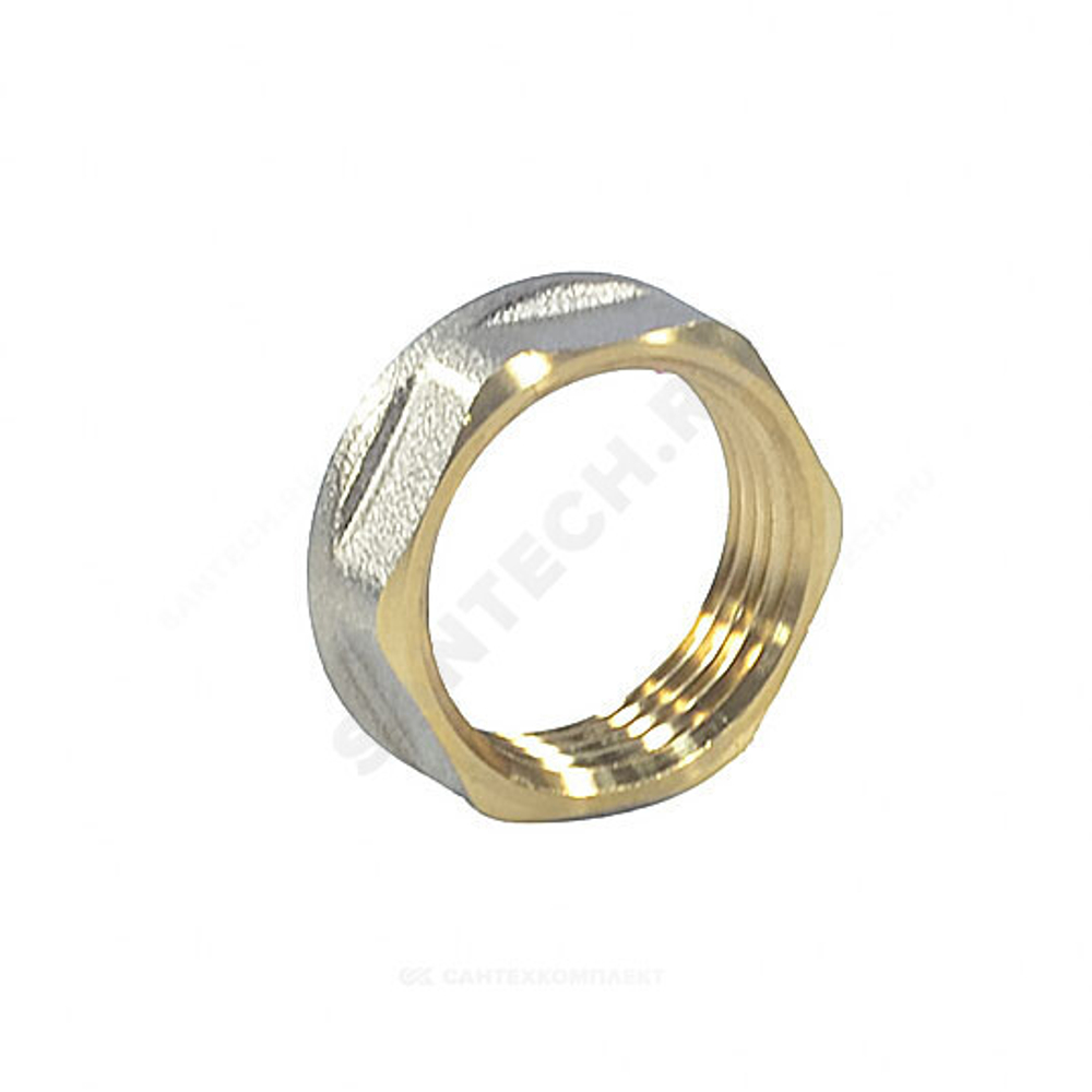Контргайка латунь никель реборда Ду 40 (1 1/2") ВР Aquasfera 9034-05