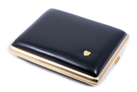 Портсигар Stoll на 10 сигарилл, натуральная кожа, Черный, C71