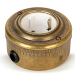 Розетка ретро с з/к и шторками, белая, Бронза VINTAGE-BRASS 20101-1