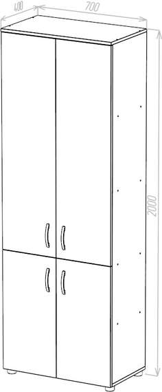 Стеллаж закрытый 4 двери ЛДСП
