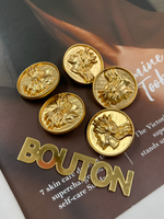 Пуговицы круглые с рельефным изображением девушки, матовое золото ( в стиле Скиап.)
