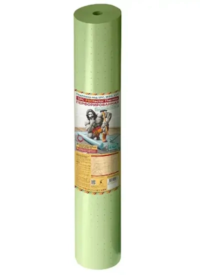 Подложка Рулонная LVT, 1мм, ТЕРМО с перфорацией, зеленая, 15м*1.1м рул.16,5м2