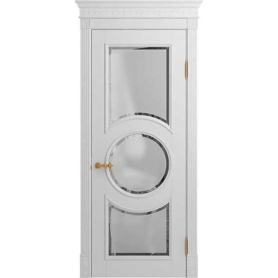 Межкомнатная дверь массив бука Viporte Лацио Амбиенте белая эмаль остекление 3