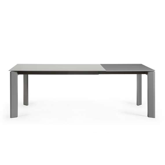 Раздвижной стол Axis 160-220x90 см, черное стекло, черный каркас