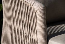 "Верона" лаунж-зона 5-местная плетеная из роупа (веревки), каркас алюминиевый белый, роуп бежевый