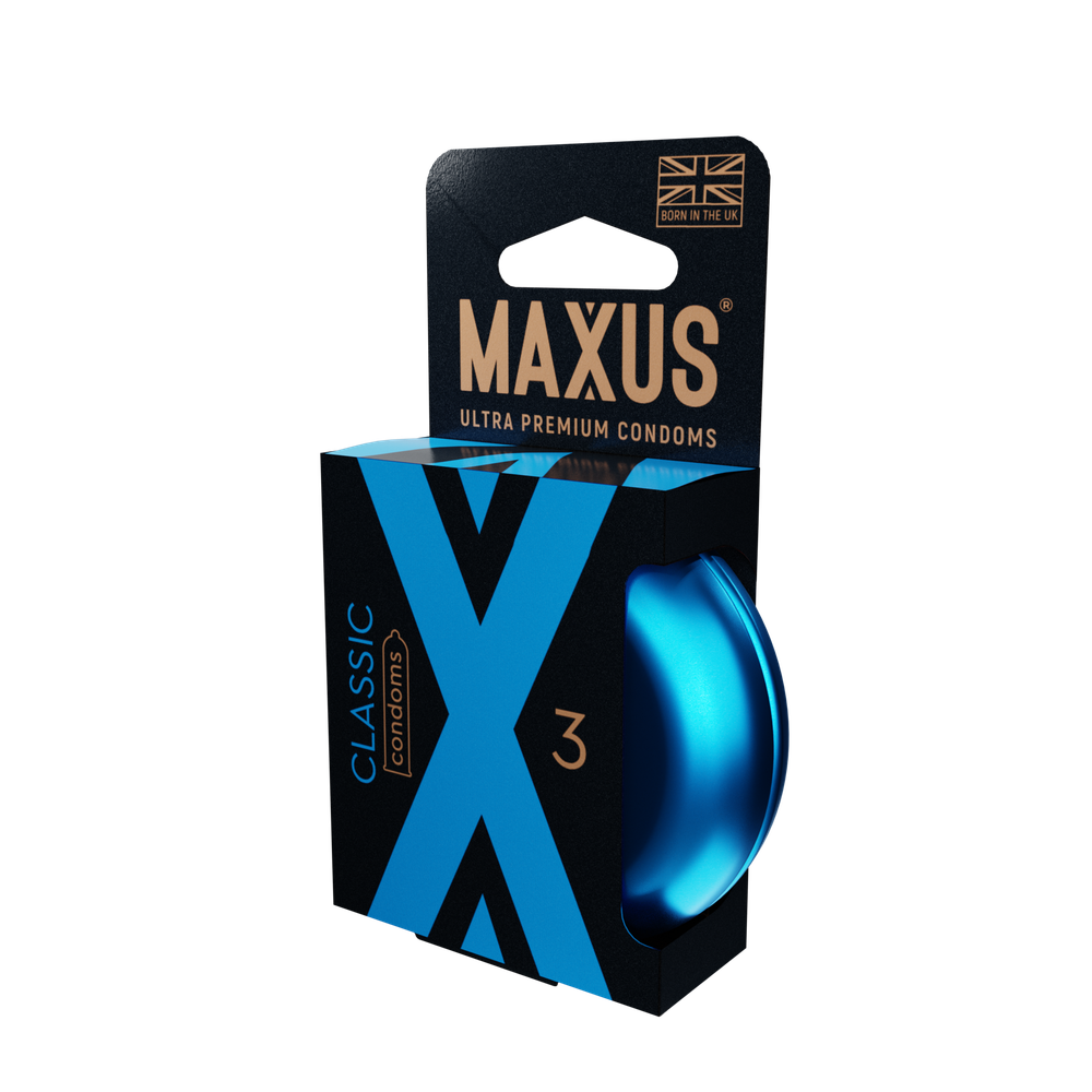 Классические презервативы в железном кейсе MAXUS Classic - 3 шт