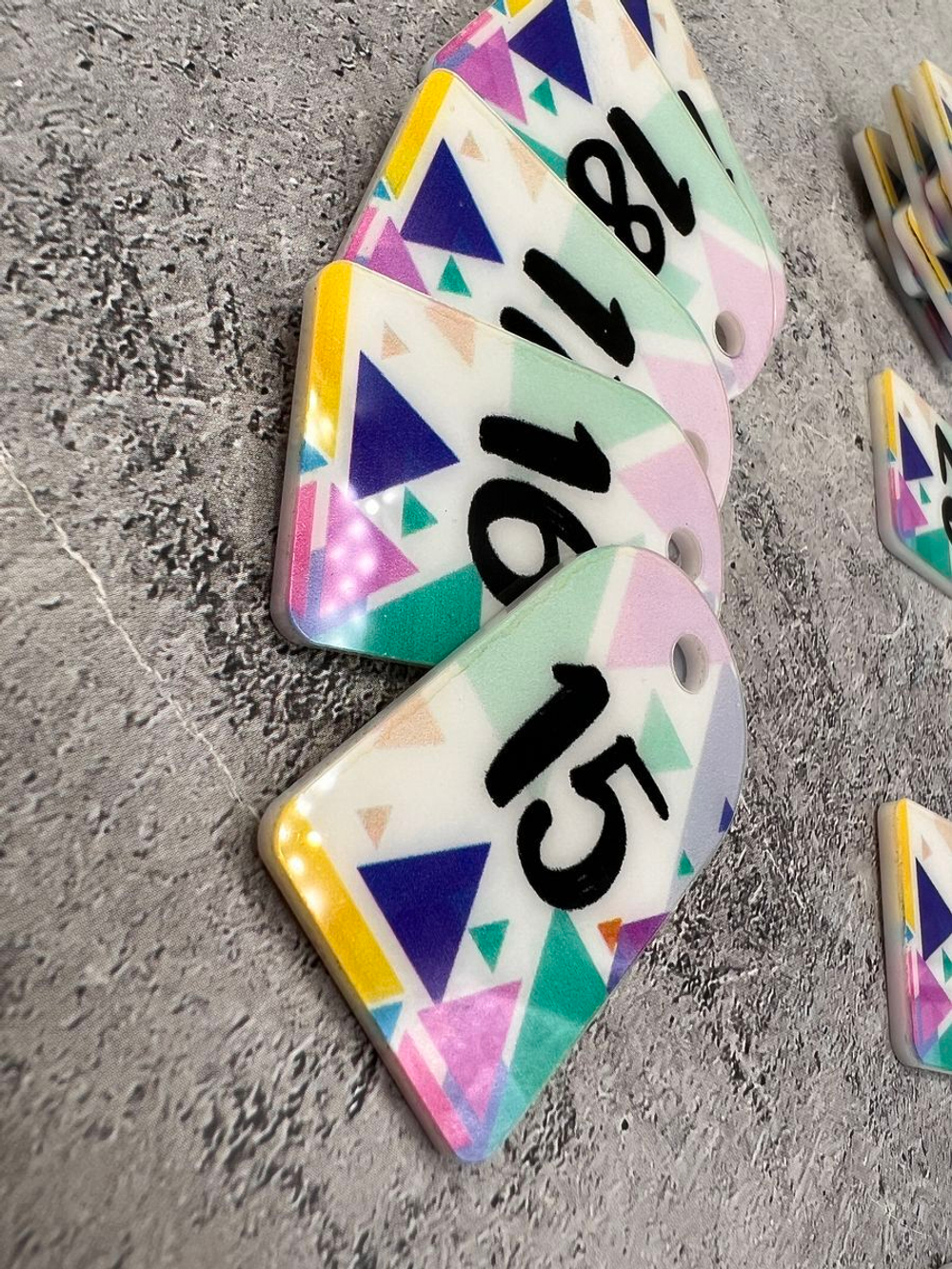 Номерки для ключей акрил 3х5 см