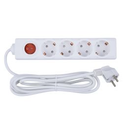 S-GCU4-3B WHITE Удлинитель серии Ultra. шнур 3м.. 4 гнезда. 16A. с-з. Белый. TM Uniel