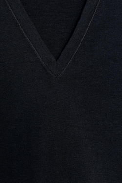 ZARA ФУТБОЛКА С V-ОБРАЗНЫМ ВЫРЕЗОМ, СВИНЦОВЫЙ