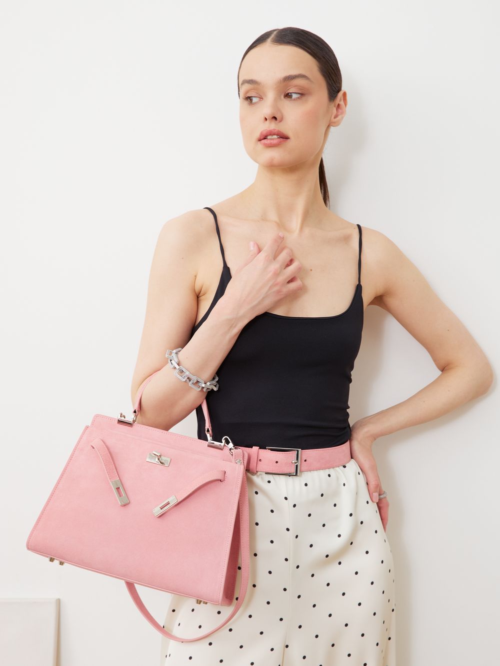 БАЗОВЫЙ РЕМЕНЬ ЗАМША ПУДРОВЫЙ РОЗОВЫЙ