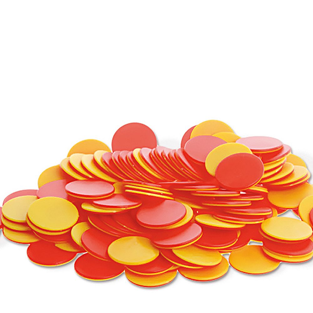 Фишки счетные 2х цветные. Красный/Желтый, 25 мм., 200 шт.