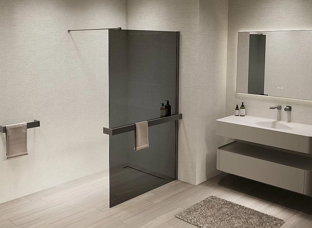 Душевая перегородка Vincea Walk-In VSW-1HR120CGGM 120x200 профиль вороненая сталь/стекло тонированное