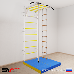 Шведская стенка Sv Sport 5344 (Турник рукоход/Канат/Лестница/Мат 1м)