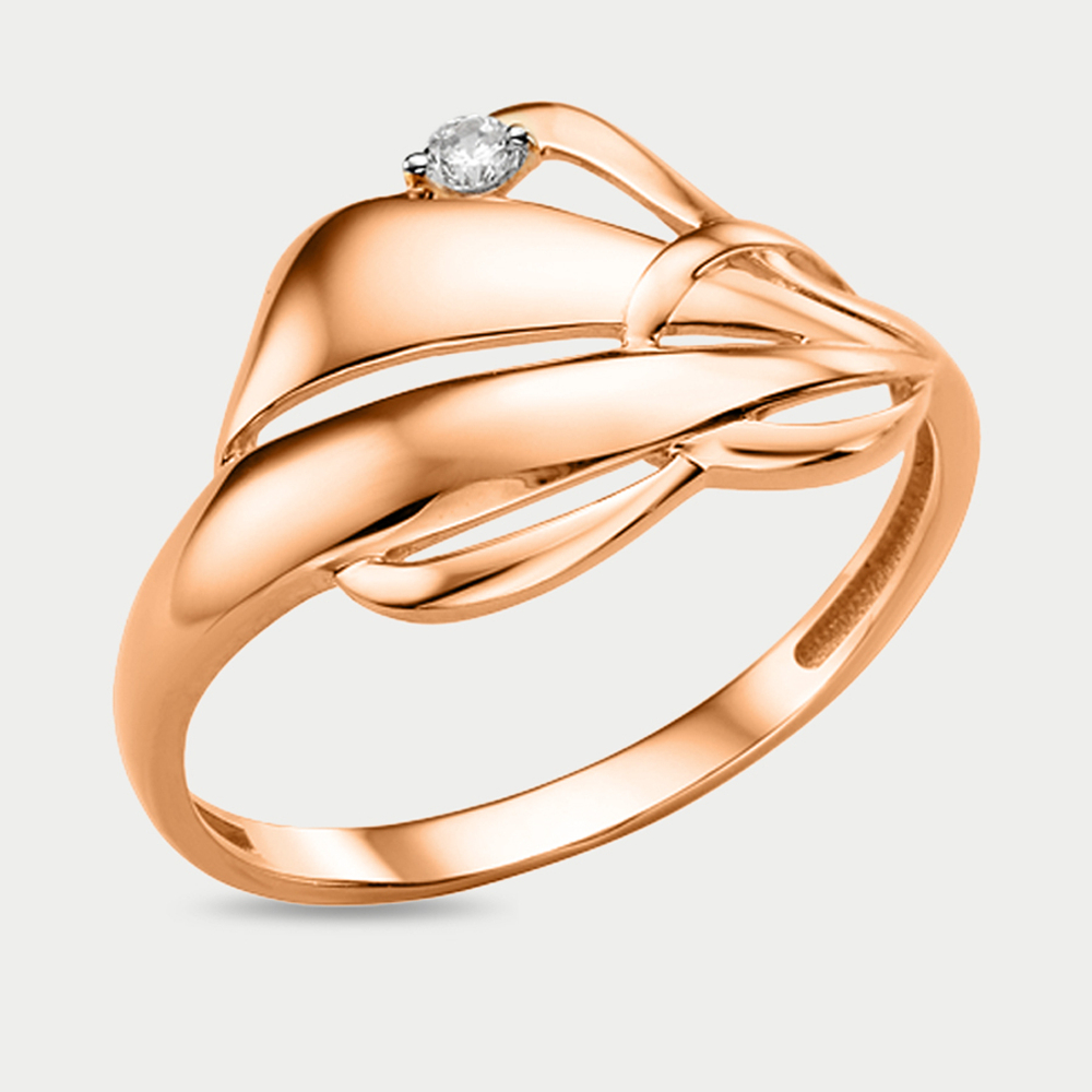 Кольцо женское из розового золота 585 пробы с фианитами (арт. 019651-1102)
