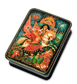 Народные промыслы ШК-19/ 4-H Шкатулка в технике декупаж «Конек Горбунок» (10х8х3,5)