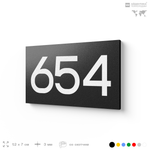 Номер на дверь 654, табличка на дверь для офиса, квартиры, кабинета, аудитории, склада, черная 120х70 мм, Айдентика Технолоджи