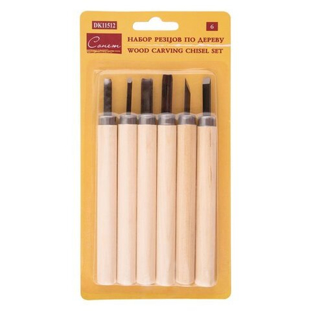 Сонет Набор резцов по дереву, 6 шт.,в упак с европодвесом