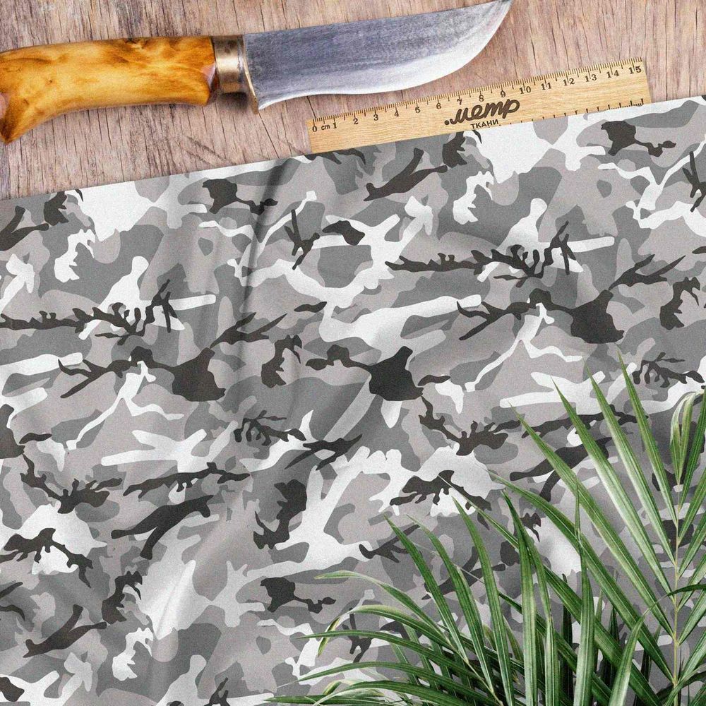 Ткань оксфорд 210 серый милитари