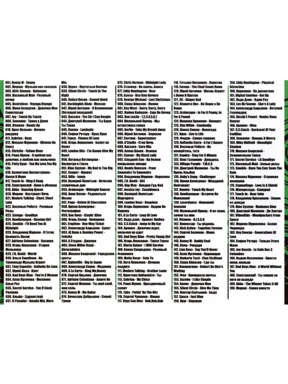 Золотые Хиты Дискотек 80-х 50-50 (Диск CD-MP3)