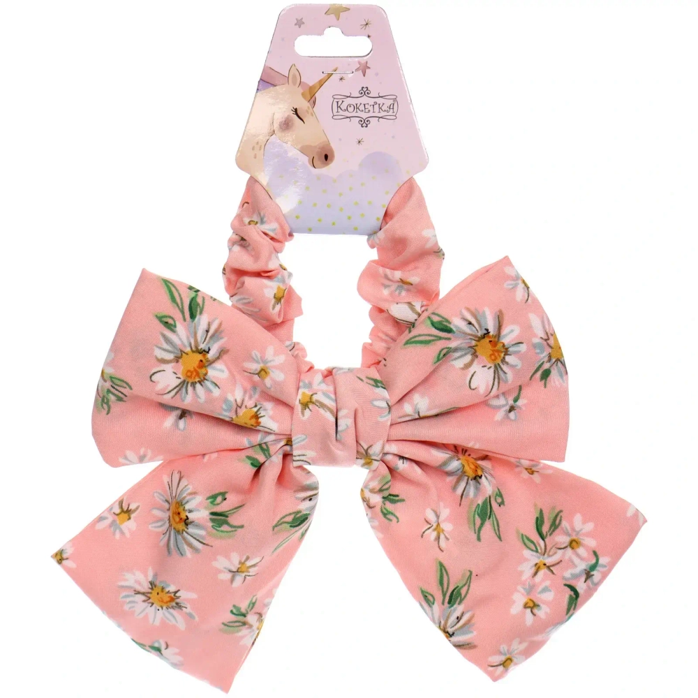 Резинка для волос «ПЕРСЕЯ», ромашки, микс 6 цветов, d-8,5см (подвес Кокетка Единорог)