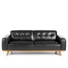 Трехместный диван Angel Cerda 5606-3P, черная кожа