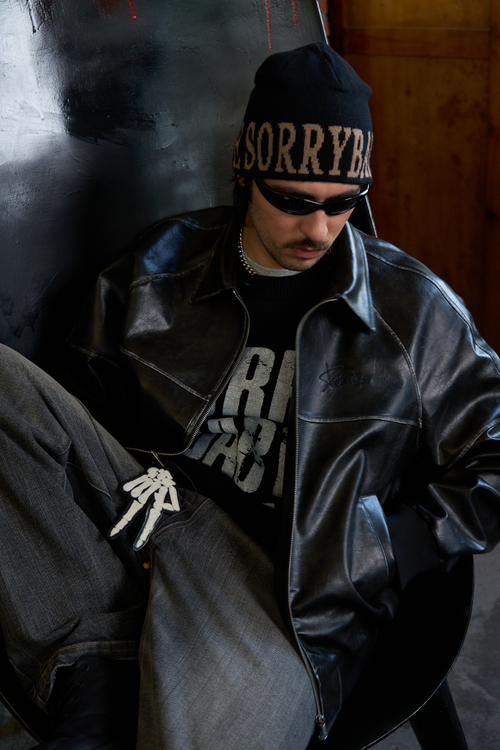 Кожаная куртка DONSMOKE Worn Effect Leather Jacket