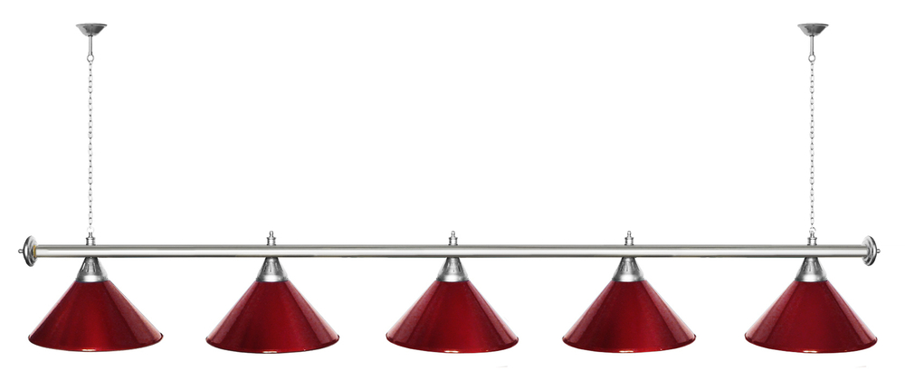 Лампа STARTBILLIARDS 5 пл. (плафоны зеленые,штанга золотая,фурнитура золото)