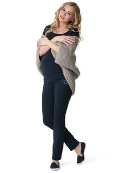 Брюки хлопковые Зита для беременных т.синий