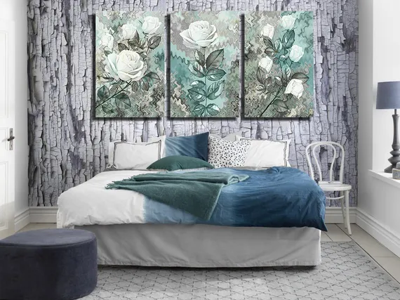 Модульная картина "Триптих из роз"