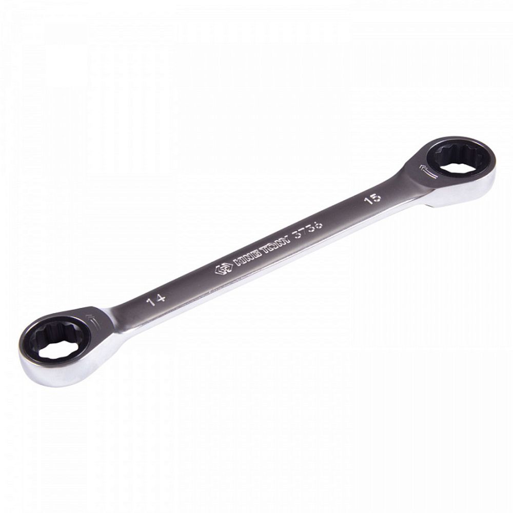 KING TONY (37361415M) Ключ трещоточный накидной 14х15 мм, прямой