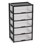 КОМОД КОЛОРИТ 5-ТИ СЕКЦИОН. ШИРОКИЙ ЧЁРНЫЙ АРТ.М8764