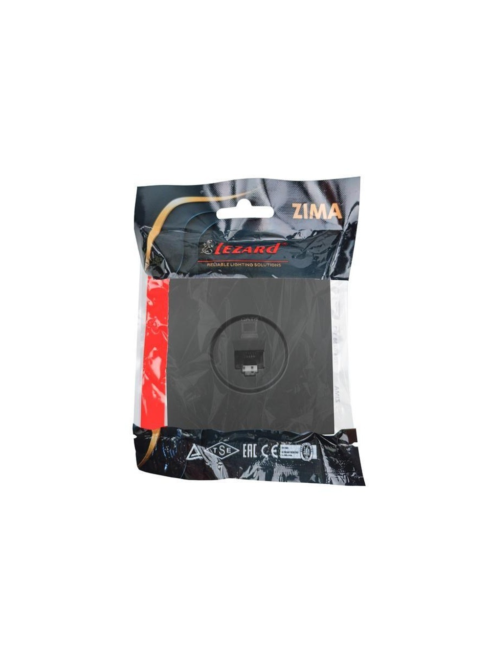 Розетка компьютерная 1-мест. СП ZIMA IP20 черн. бархат LEZARD 704-4288-140