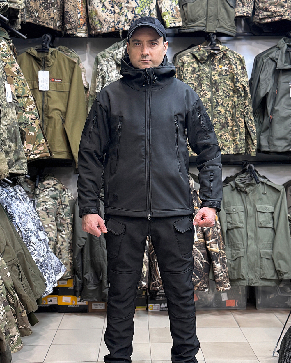 Демисезонный костюм СофтШелл Чёрный