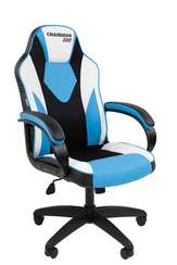 Офисное кресло Chairman Game 17 Россия экокожа черный/голубой/белый