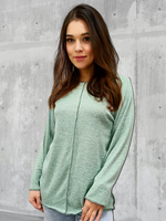 22241 Лонгслив женский трикотаж Ангора мятный меланж (52)