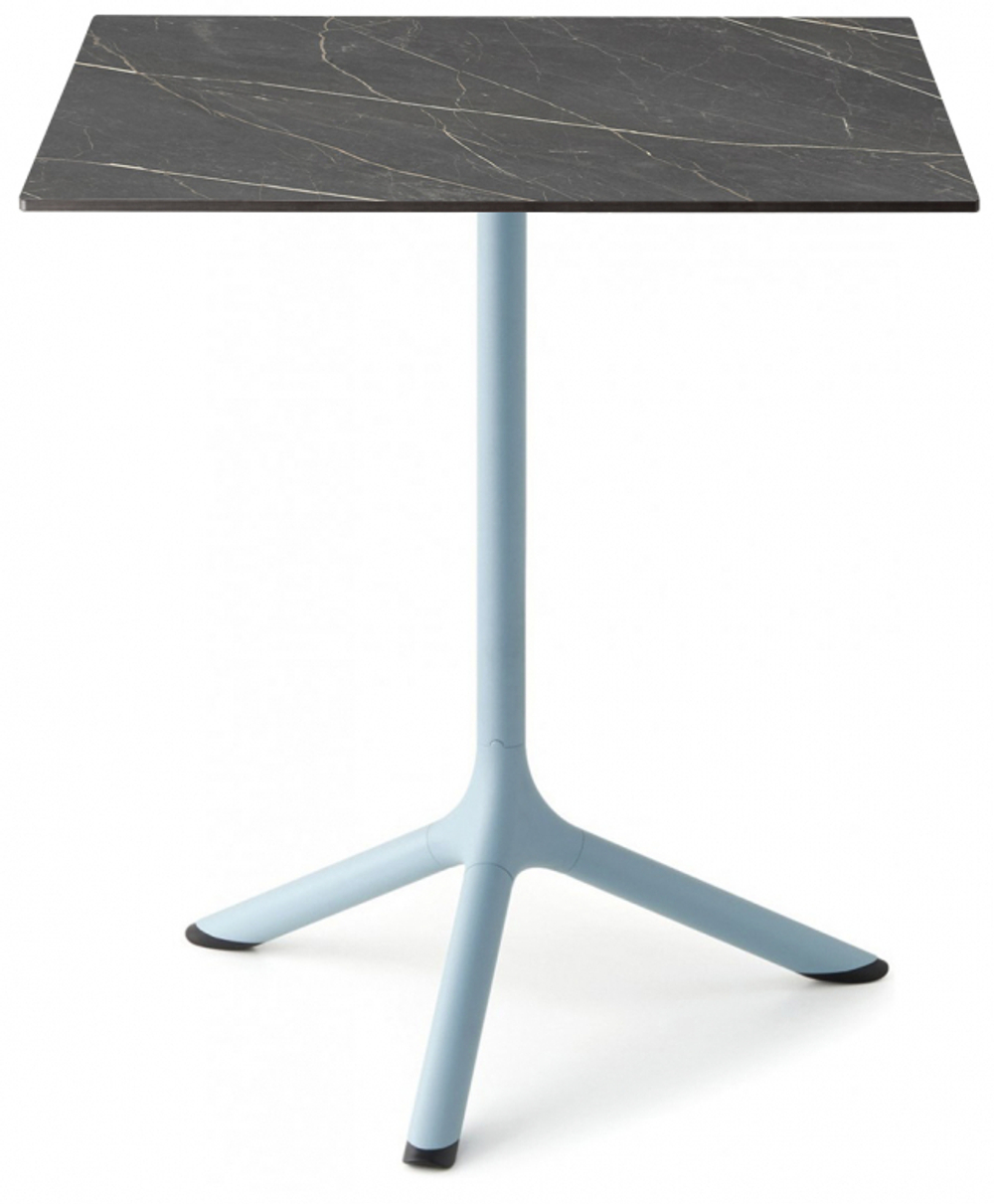Стол ламинированный обеденный складной Scab Design Tripe Folding, голубой, черный мрамор Сахара