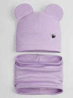 Шапка для девочки трикотажная и снуд