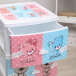 Комод детский 4 ящика, Друзья, 38.5х47х93.5 см, бел, Росспласт, РП-421