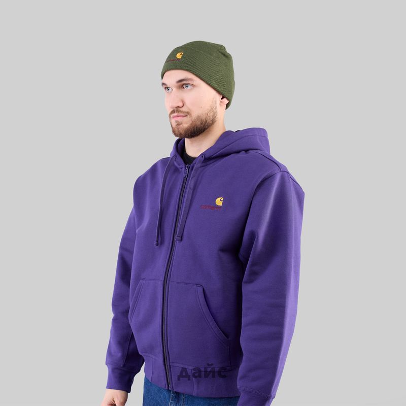 Шапка Carhartt WIP American Script Beanie артикул:I034235_tarragon - купить в магазине Дайс