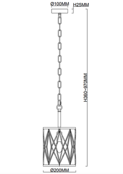 Светильник подвесной 1*Е14 3020/11/01P никель Rombik Stilfort
