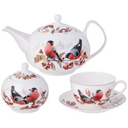 ЧАЙНЫЙ СЕРВИЗ LEFARD "ЛЕСНАЯ СКАЗКА" СНЕГИРИ НА 6 ПЕР. 14 ПР. 930/380/300 МЛ (КОР=2НАБ.)