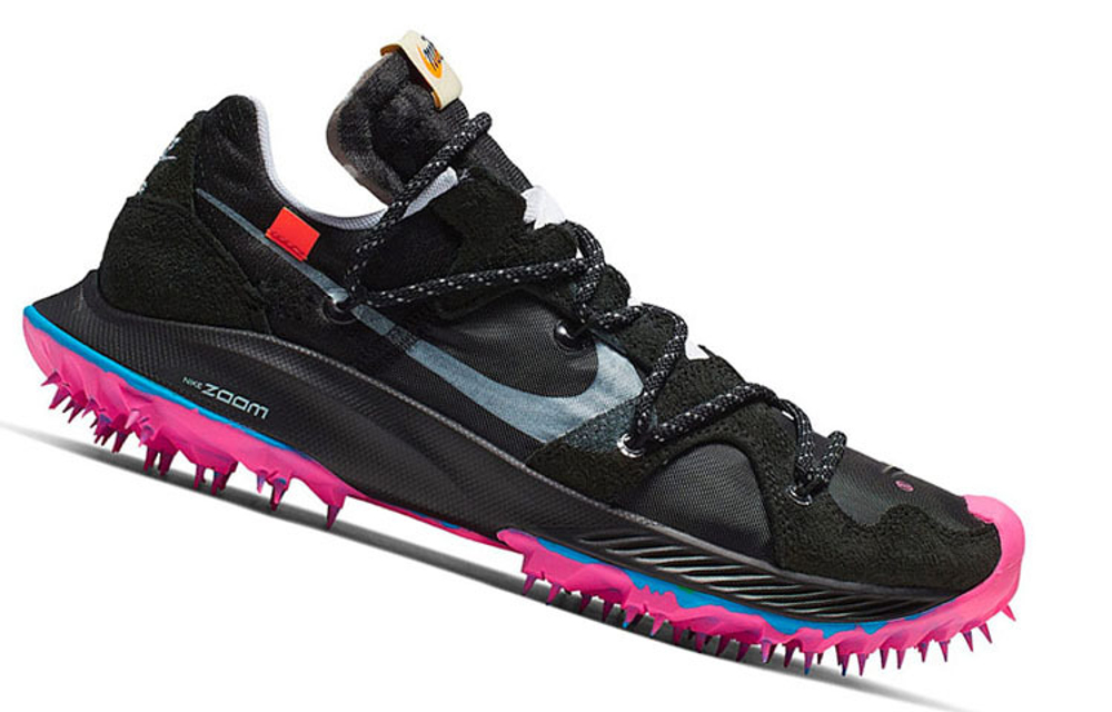 OFF-WHITE x Nike Air Zoom Terra Kiger 5 joint spikes trend outdoor sports shock absorption non-slip low-top cross-country running shoes women's black powder