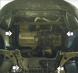 Защита стальная 2 мм Д; КПП; Skoda Octavia; V=1.4-1.8(T); с 2008 г.в. MOTODOR.72302