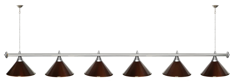 Лампа STARTBILLIARDS 6 пл. (плафоны зеленые,штанга зеленая,фурнитура золото)