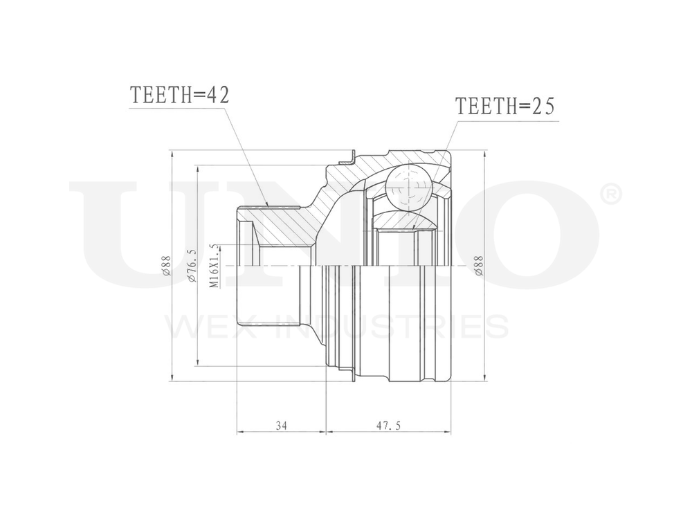 ШРУС внешний UNIO CVJ-20103