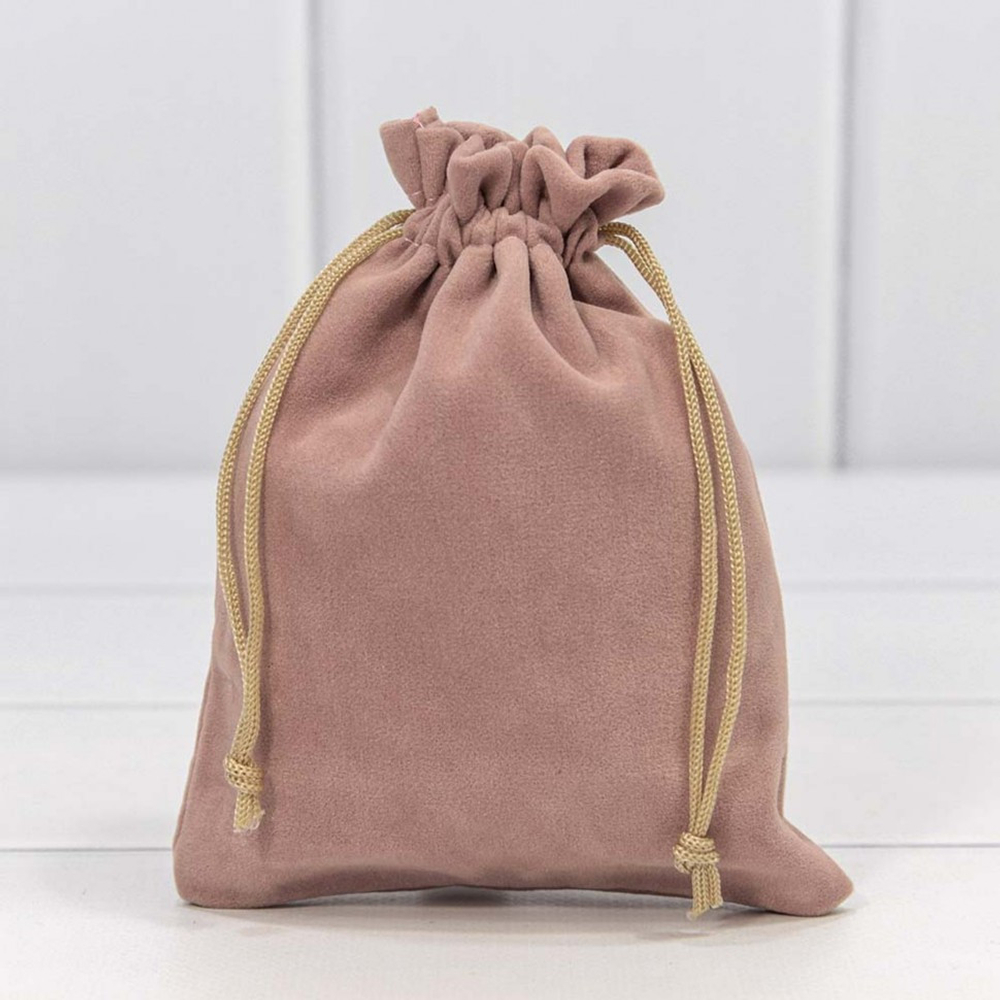 Мешочек 12х15см Бархат класс А (Пудровый)