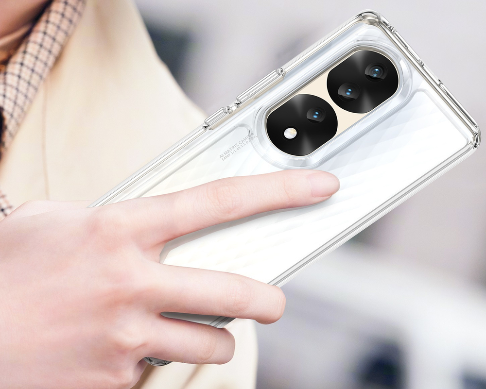 Чехол для смартфона Honor 70 Pro Plus 5G, двухкомпонентный с мягким откликом кнопок, прозрачные рамки