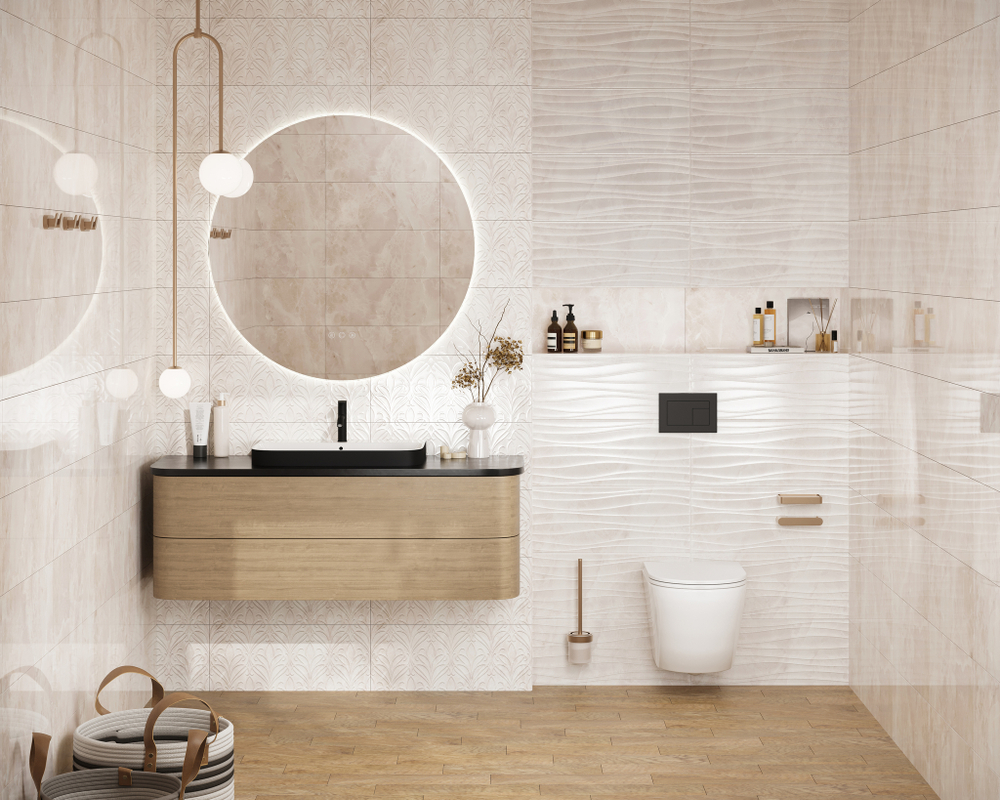 Плитка настенная Gracia Ceramica Deluxe 25x60 см 1.2 м² глянцевая цвет темно-бежевый