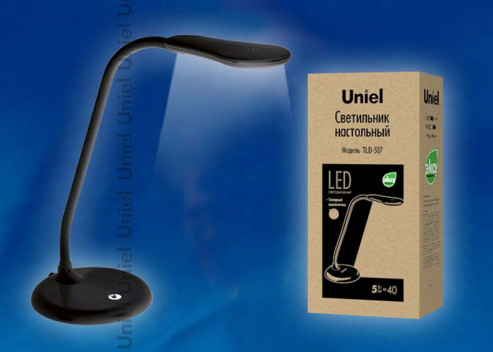 TLD-507 Black/Светильник настольный Uniel (LED/550Lm/5000K/Цвет-черный)