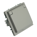 Розетка 1-местная с крышкой с защ. штор, STEKKER, с/з, 250В, 16А, серия Эмили, RST16-5112-10, платиново-серый, soft touch 49959